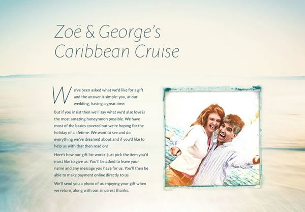 Buy Our Honeymoon: Wedding Gift List and Honeymoon Fund