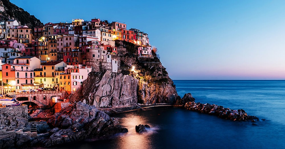 Cinque Terre, Italy, at dusk