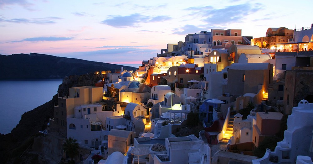 Santorini at dusk