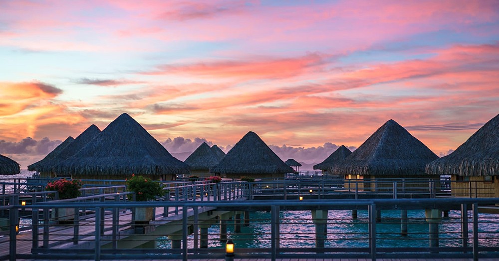 Overwater villas in Bora Bora