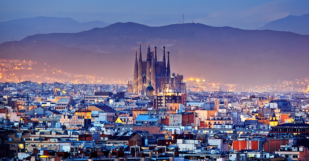 Barcelona at dusk