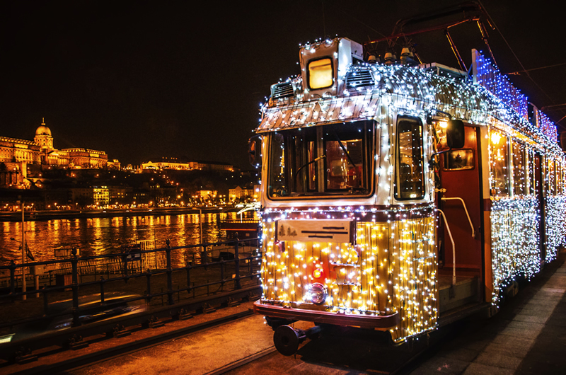 Budapest Christmas tram