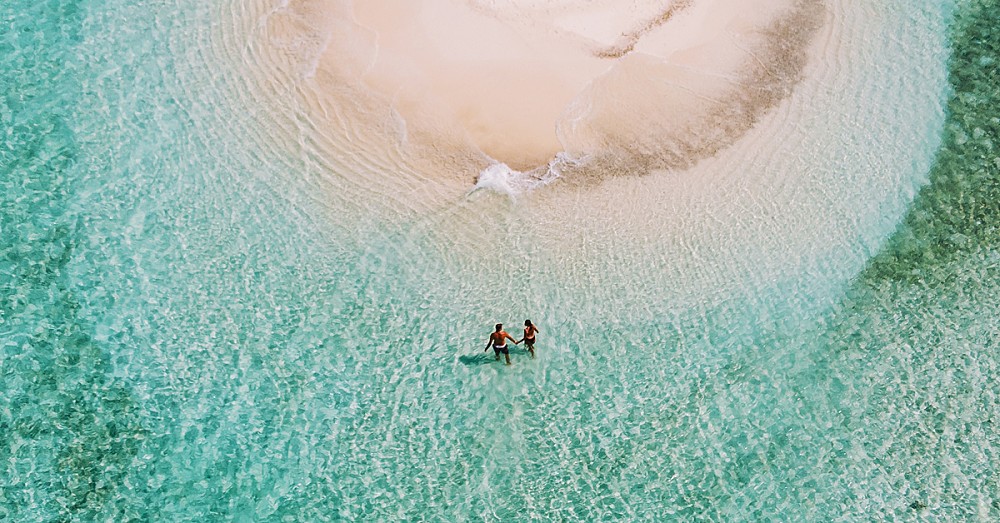 A couple on a Maldives beach