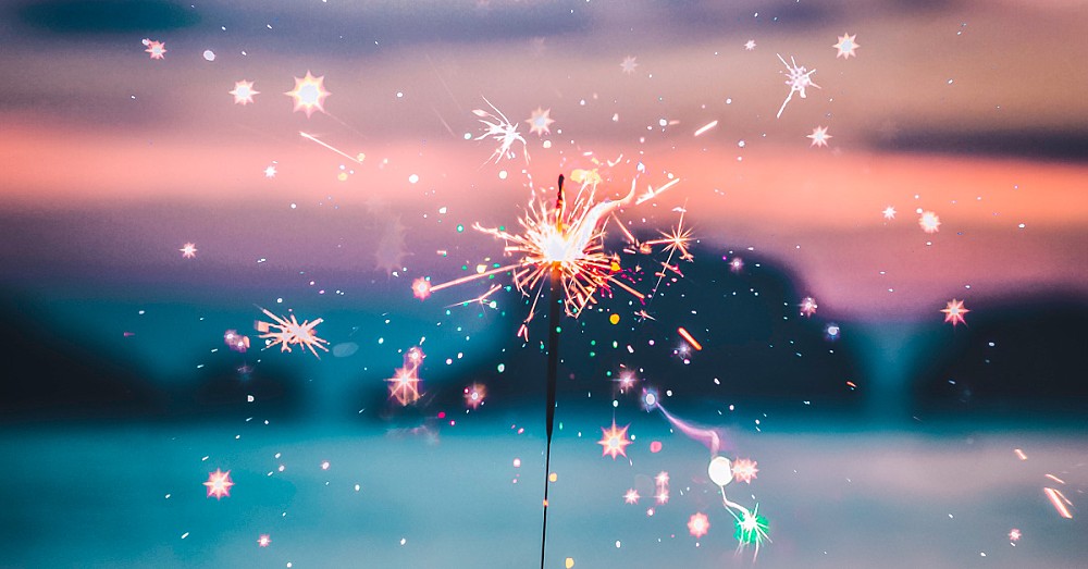 A sparkler on the beach