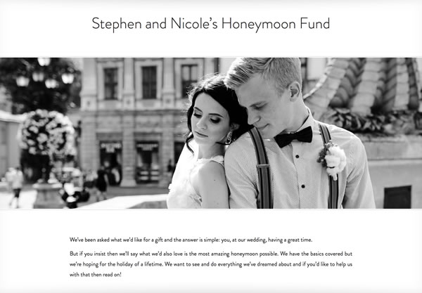 Stephen and Nicole’s Honeymoon Fund