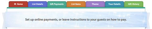 The new Gift Payments tab.