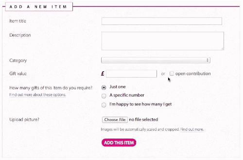 An animation of setting up an open contribution